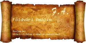 Földvári Amália névjegykártya